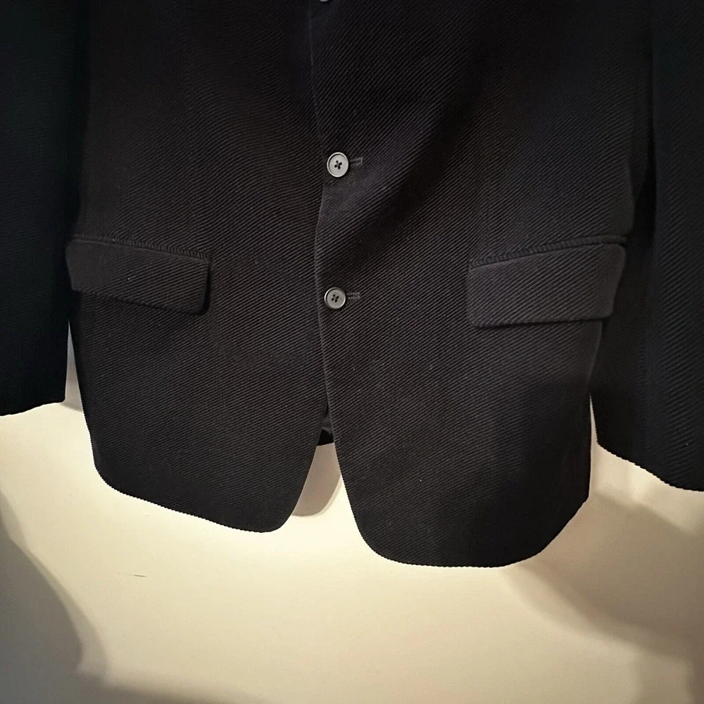 Banana Republic Black Mens Sports‎ Coat Curdoroy Blazer Pockets Size 44R *READ*